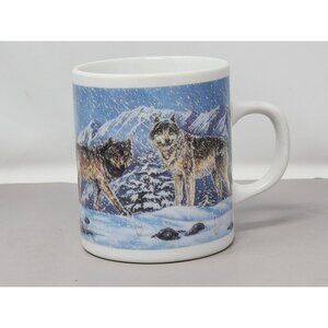 Vintage Friends Of The Forest Wolves Winter Scene Ceramic‎ Mug